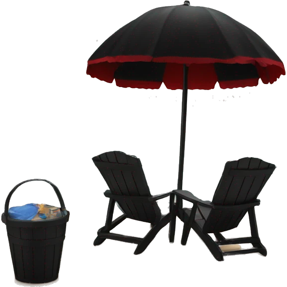 Black and red gothic beach emoji