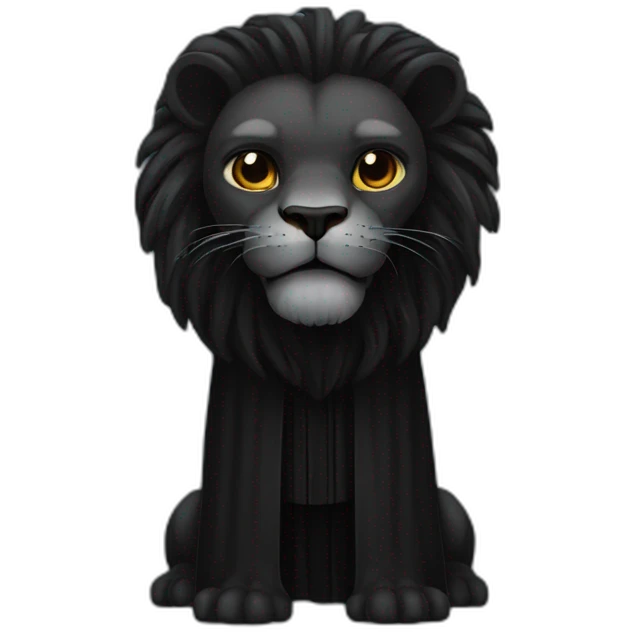 Black lion as a Sith lord emoji