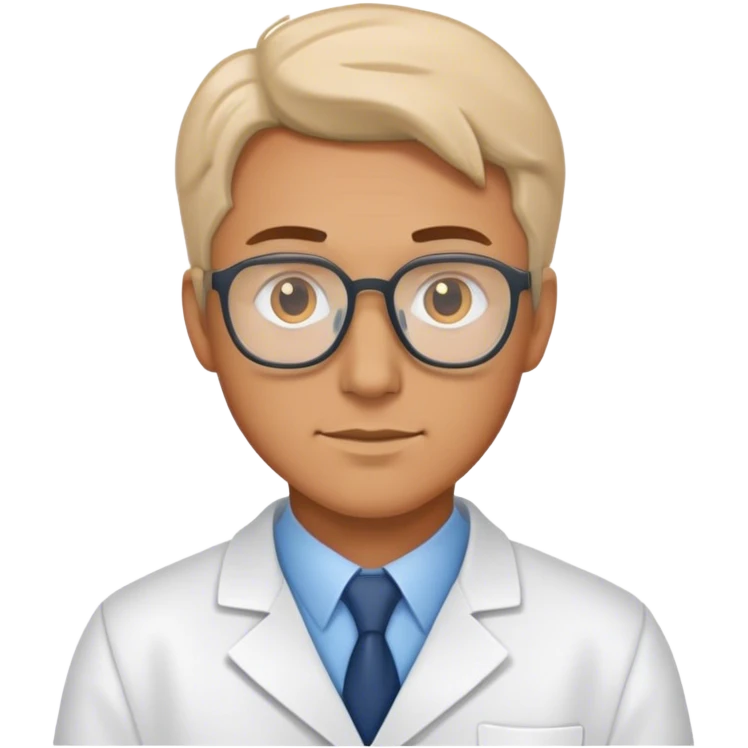 white man scientist photorealistic emoji
