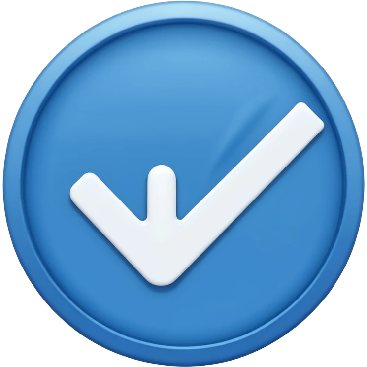 Blue circle with a tick in the middle emoji