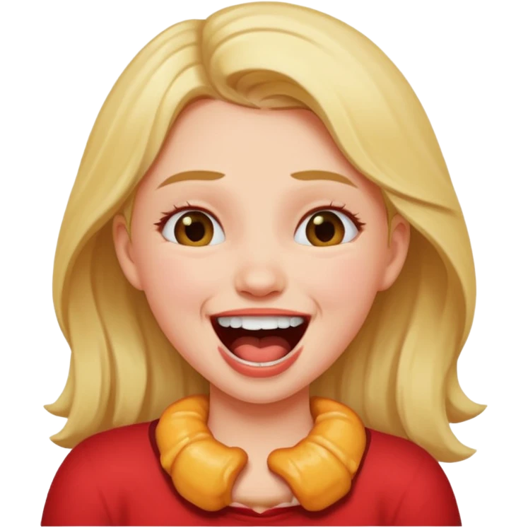 Girl choking herself and laughing  emoji