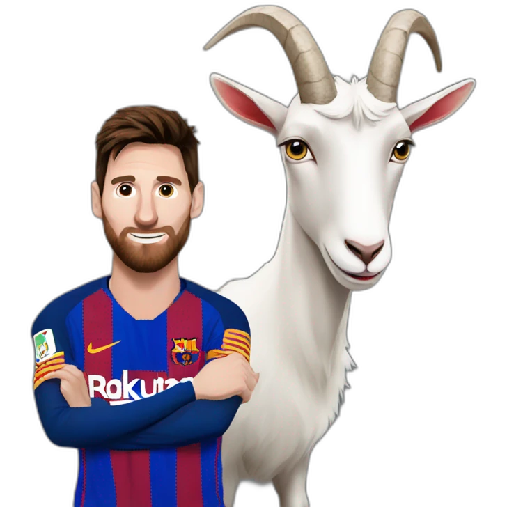 Messi and a goat emoji