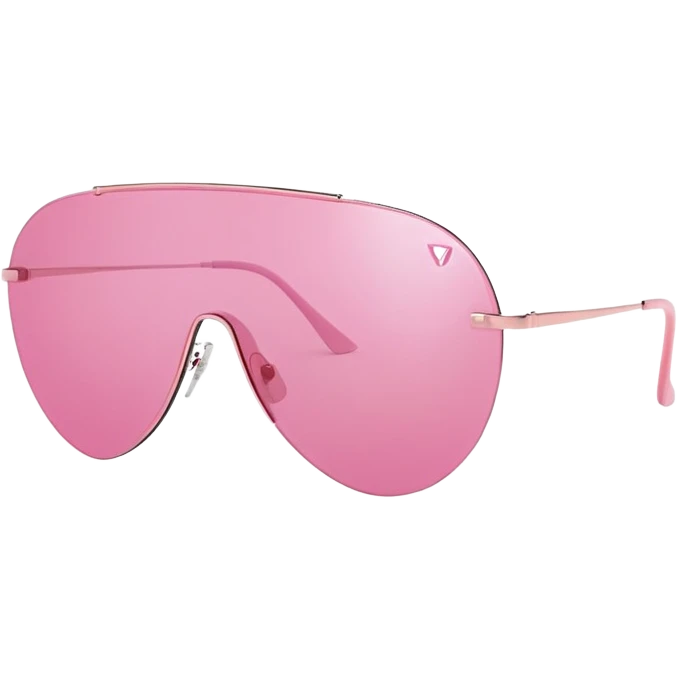minimal design Y2K pink shield sunglasses, sleek one-piece lens, no frame emoji