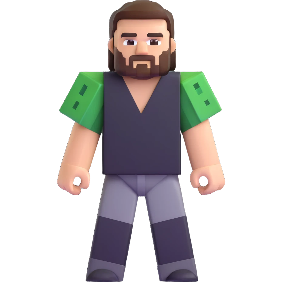 Jack Black as a Minecraft character emoji