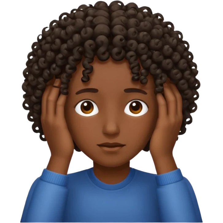 Rubbing a curly hair giy emoji
