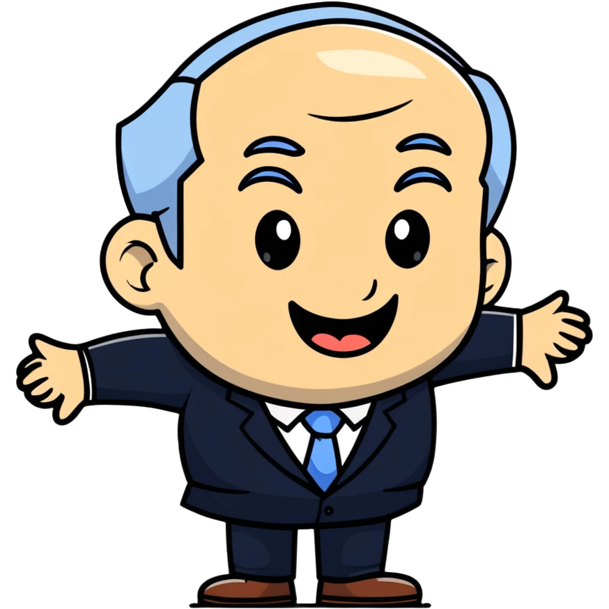 Benjamin Netanyahu shaking his head and laughing emoji