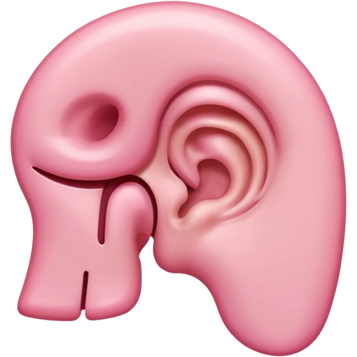 an ear with stylized sound lines radiating outward emoji