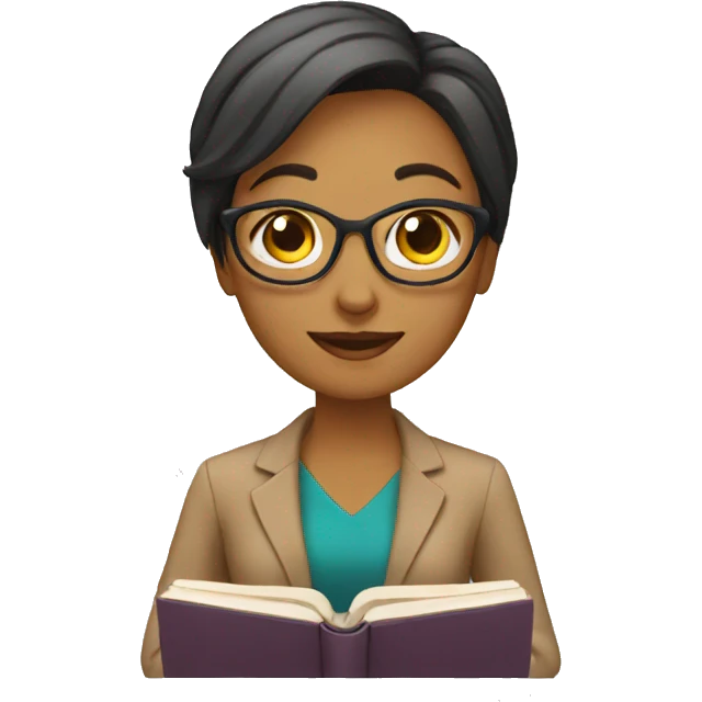 a female teacher with a book emoji