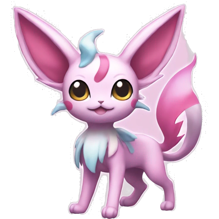 Kawaii Sylveon-Espeon-Pokémon full body emoji