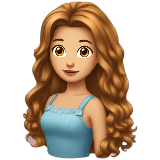 Belle fille avec des long cheveux emoji