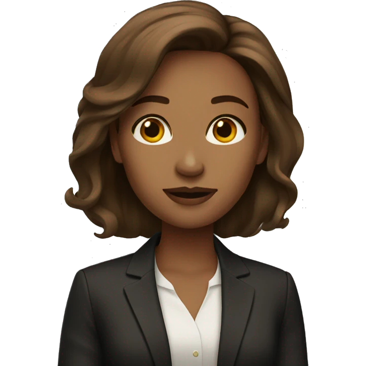 girl boss brown hair emoji