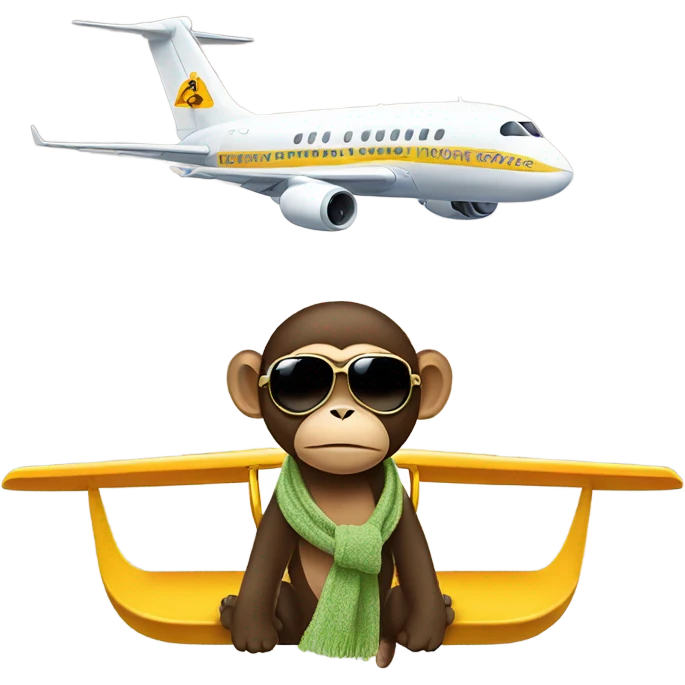 Airplane with monkey  emoji