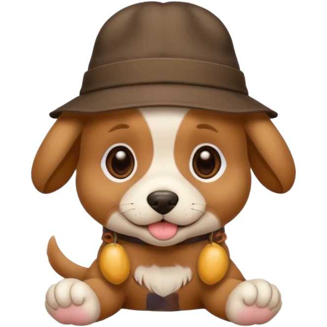 puppy dog with hat  emoji
