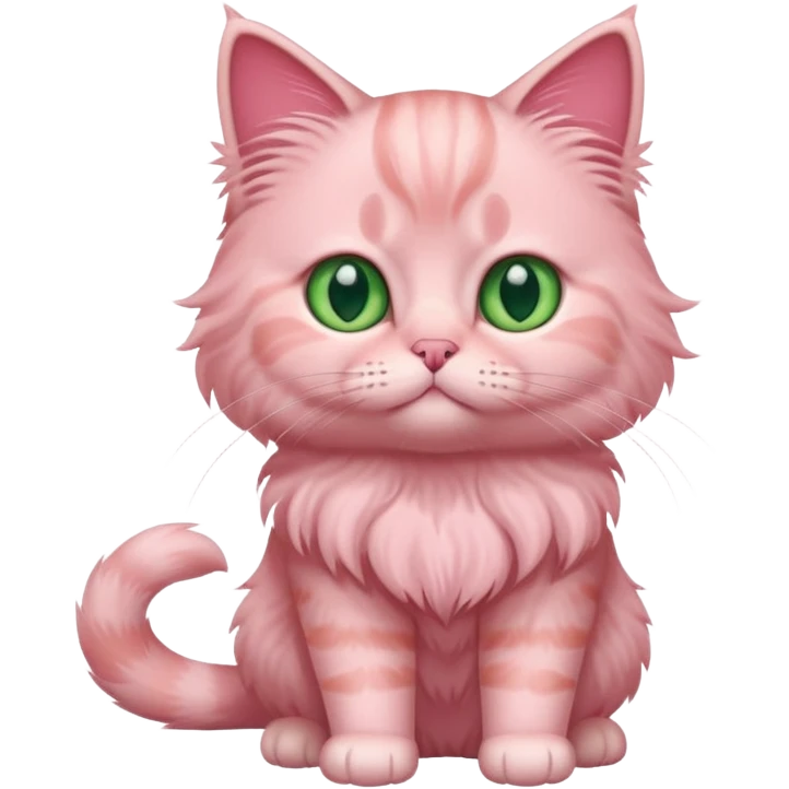 full body of baby Brishtish longhair pink cat  emoji