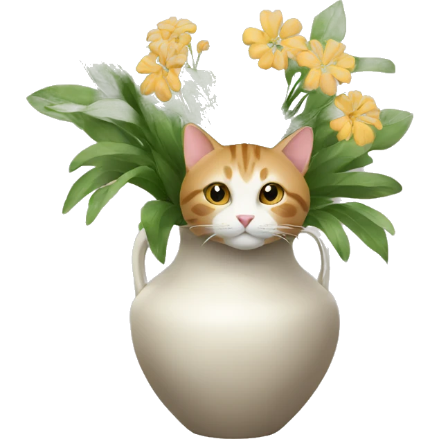 a cat in a vase emoji