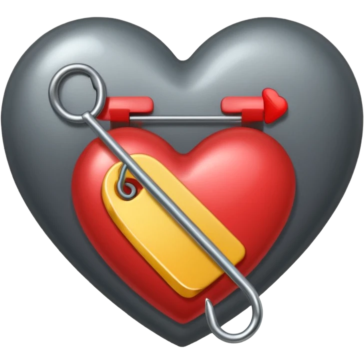 heart with a safety pin and dark shading emoji