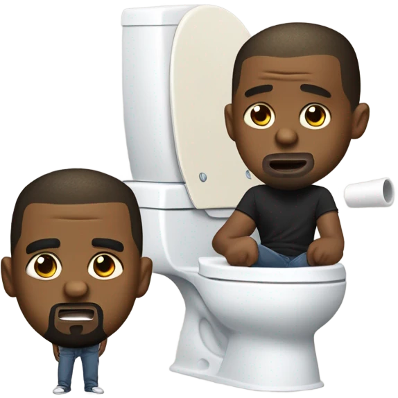 Kanye West with skibidi toilet emoji