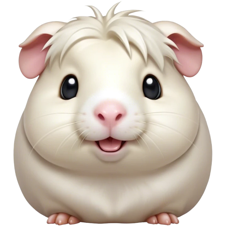 Cinematic Comical White Guinea Pig Portrait Emoji, Head tilted dramatically with an exaggeratedly amused expression, featuring a glossy, pristine white coat with an adorably scrunched face, wide, expressive dark eyes filled with playful disbelief, Simplified yet hilariously expressive features, highly detailed, glowing with a slightly sassy glow, high shine, dramatic yet playful, stylized with an air of cheeky mischief, bright and endearing, soft glowing outline, capturing the essence of a spirited and over-the-top guinea pig, so meme-worthy it feels like it could side-eye its way into internet fame instantly! emoji