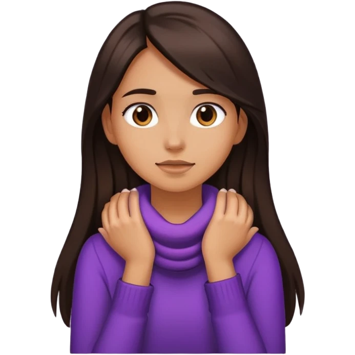 girl with her hands around her neck emoji