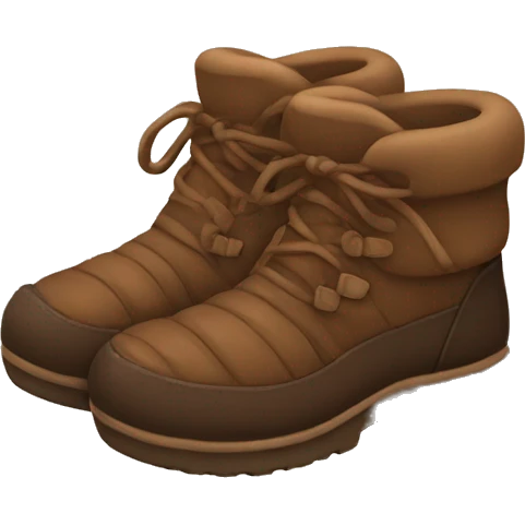 Brown cozy winter shoes emoji