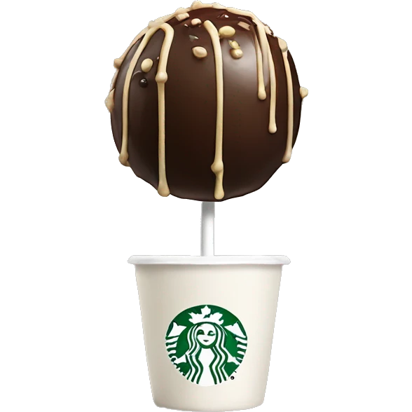 Realistic starbucks cake pops isolated. emoji