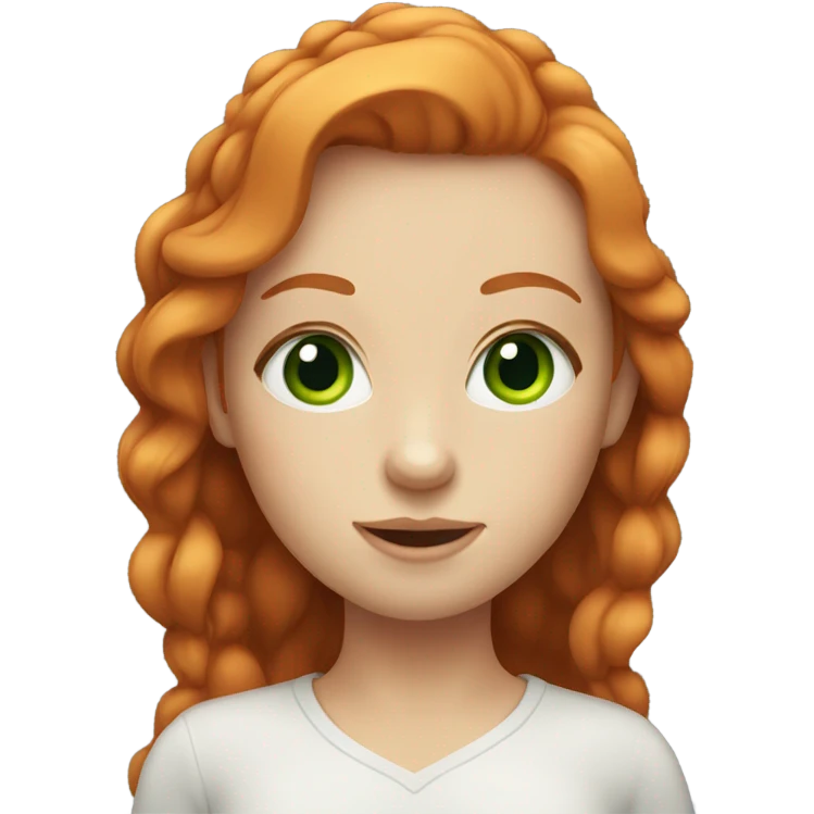 pretty ginger girl with green eyes and eyelashes  emoji