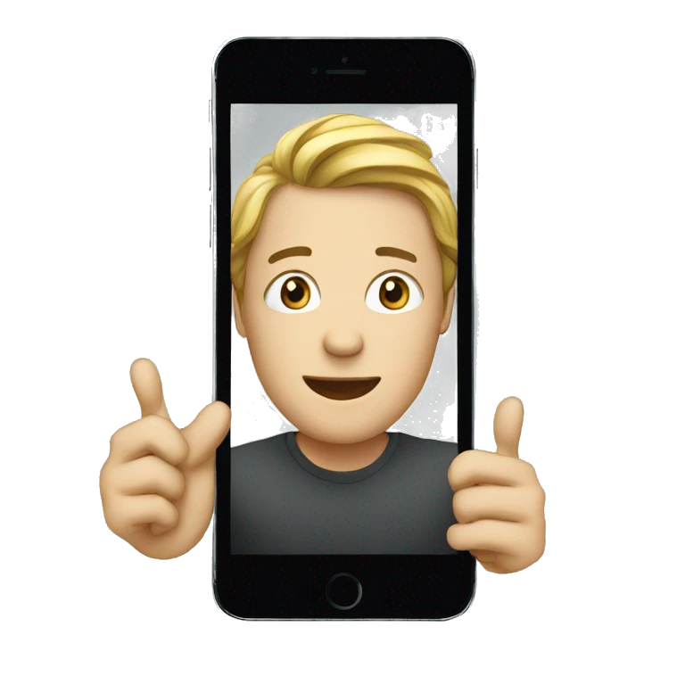 watching video on smart phone emoji