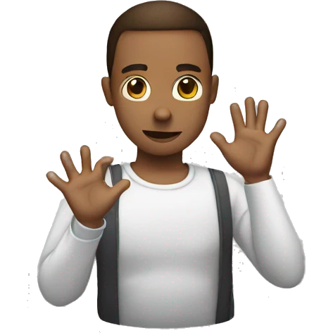 person with hands on chest emoji