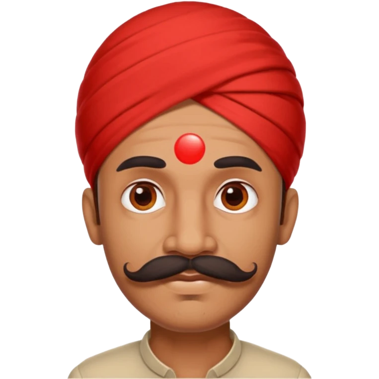 indian man with mustache red dot emoji