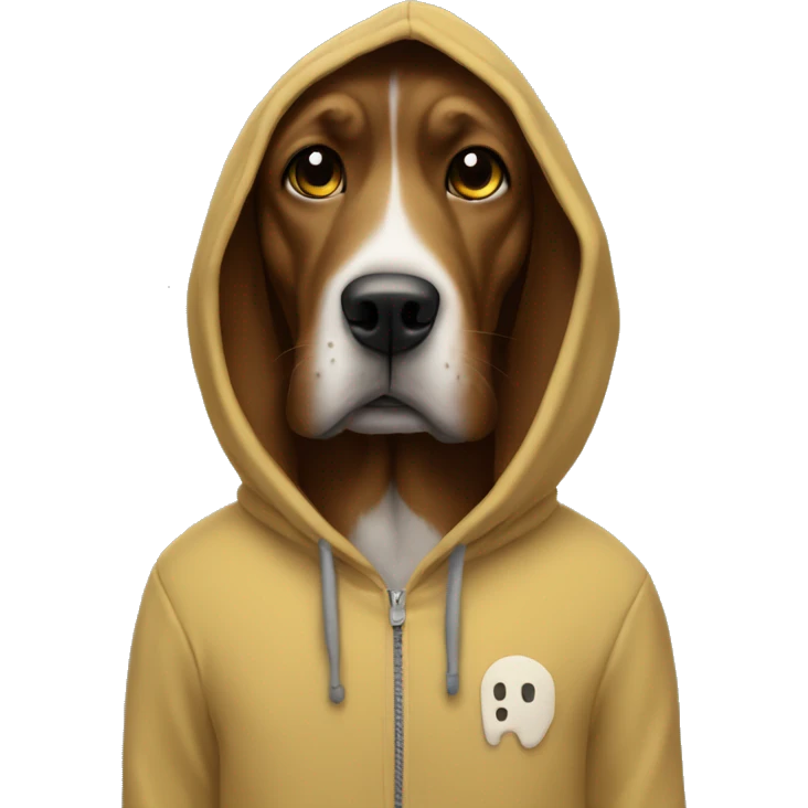 Odie wearing hoodie emoji