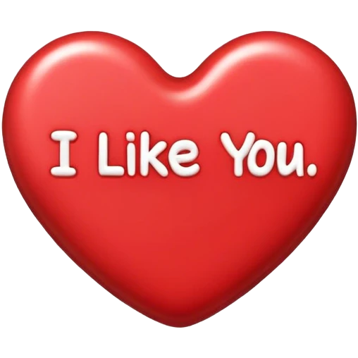 Heart shaped candy saying i like you emoji