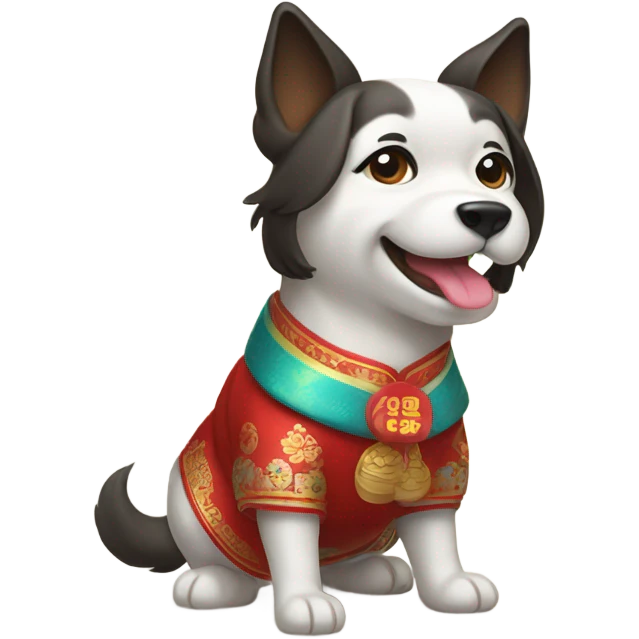 korean dog bowing for the new year emoji