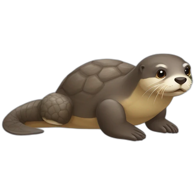 Loutre sur une tortue emoji