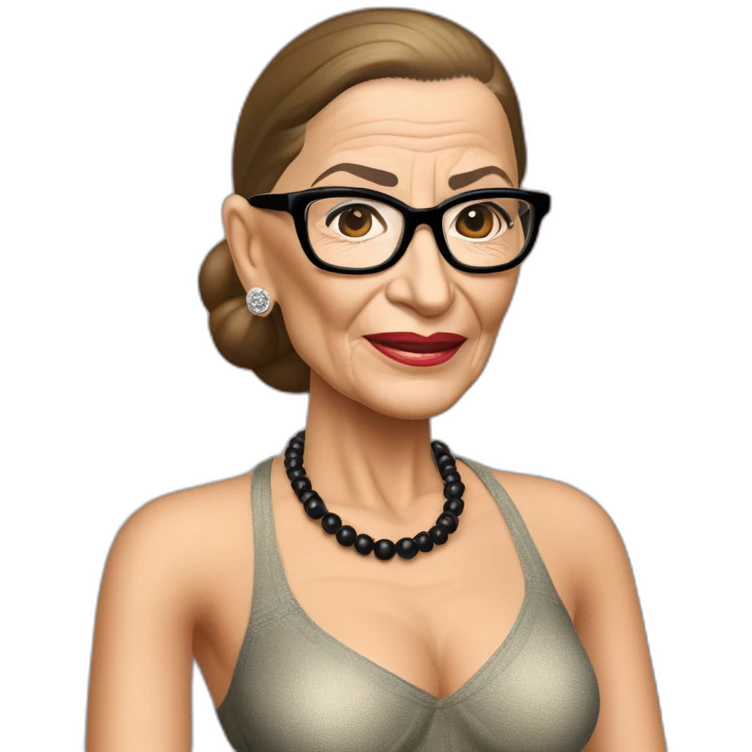 sexy ruth bader ginsburg wearing only a bikini (full body, ios17) emoji
