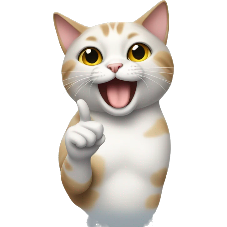 Cat giving the middle finger emoji