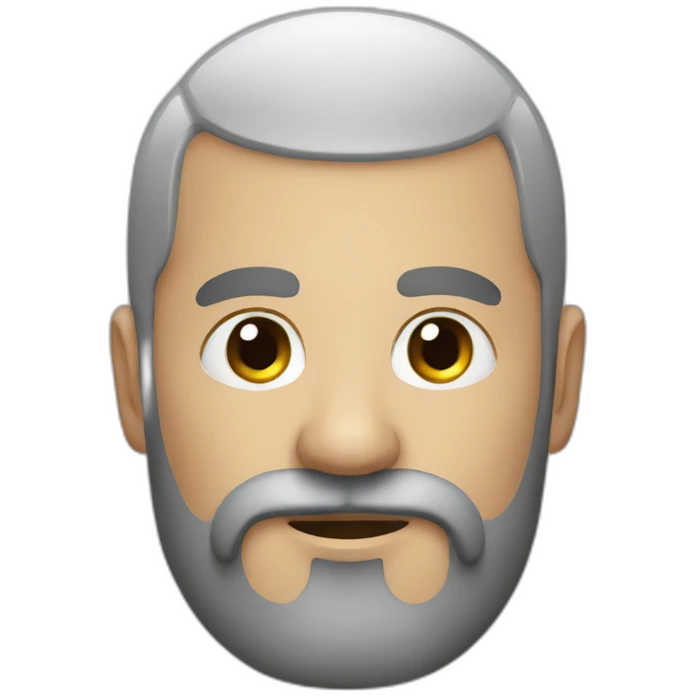 a bald man with moustache and long black beard emoji