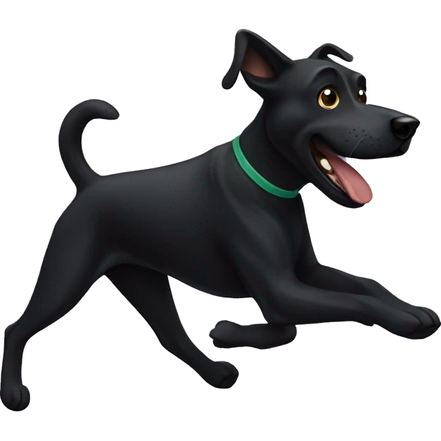 Black dog running  emoji