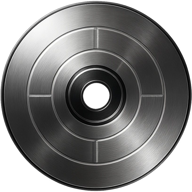 A minimalist CD disc with geometric pattern, glowing effect, green color emoji