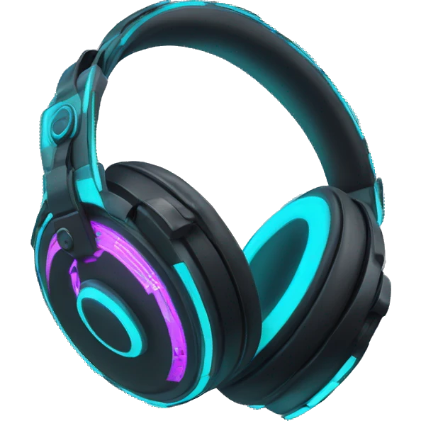 A beautiful cyberpunk High tech neon Headphones  emoji