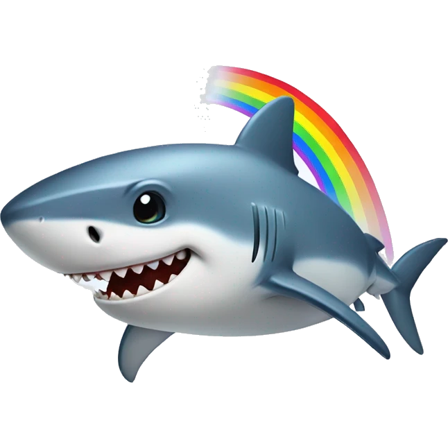 shark with a bow and rainbo emoji