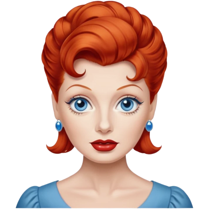 Lucille Ball with blue eyes emoji