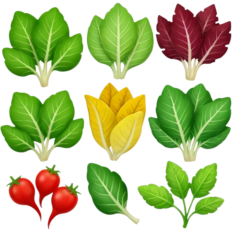 different salad leaves different colors  emoji