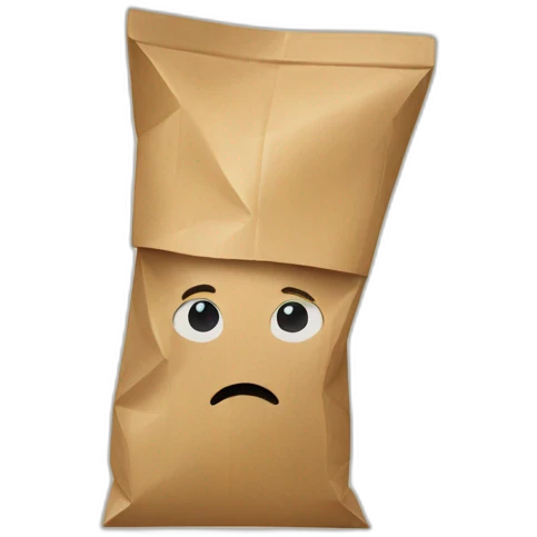 a person covering their head with a paper bag emoji