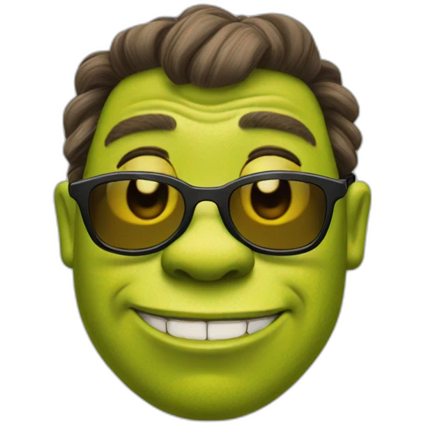 Shrek blushing and with sunglasses emoji
