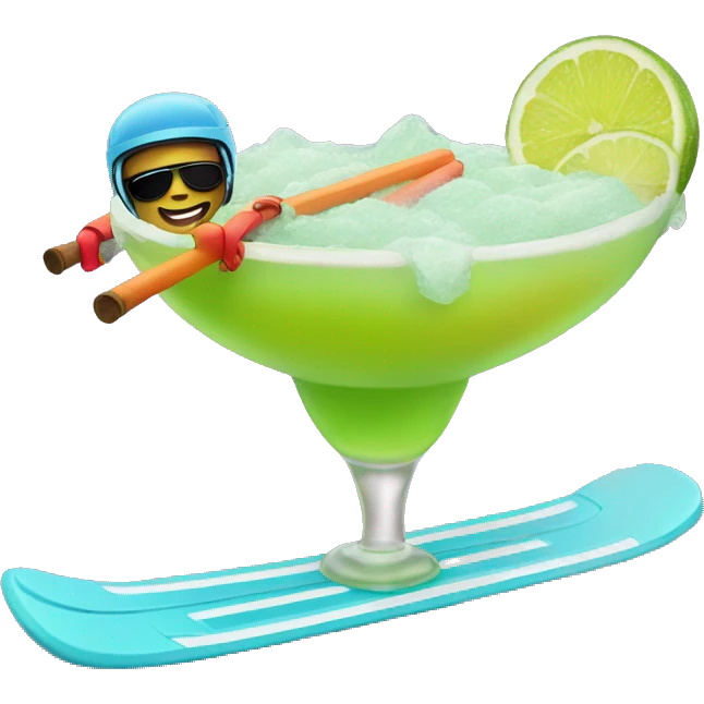 Skiing into a margarita emoji
