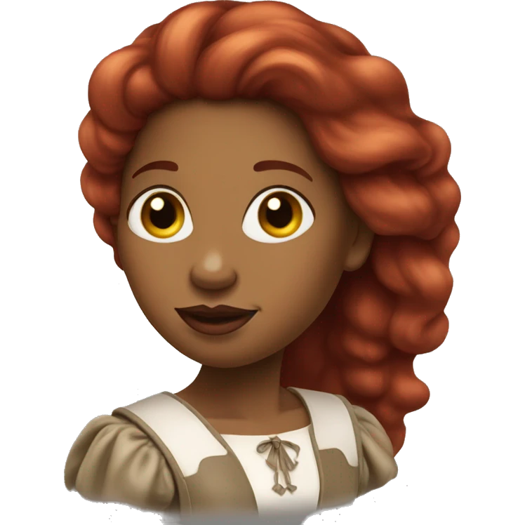 Three Musketeers black woman smooth long red hair big lips emoji