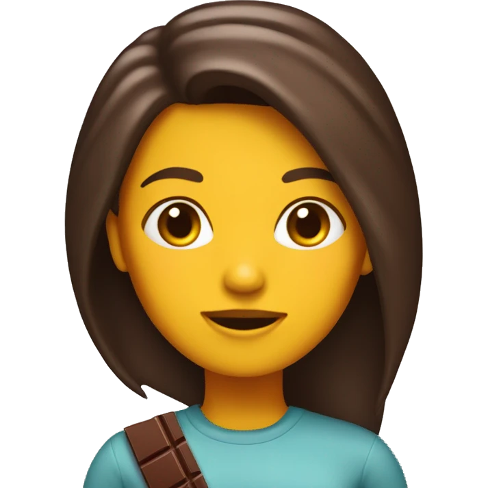 Chica trigueña con cabello chocolate emoji