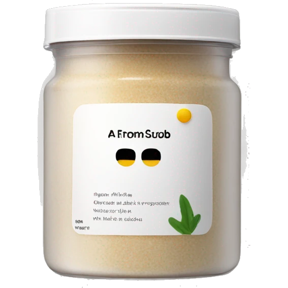 body scrub pot with label emoji