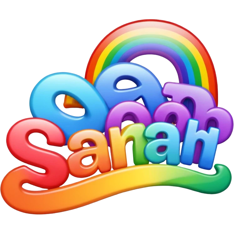 Realistic rainbow lettering "Sarah" name emoji
