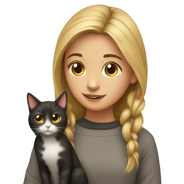 Girl with cat  emoji